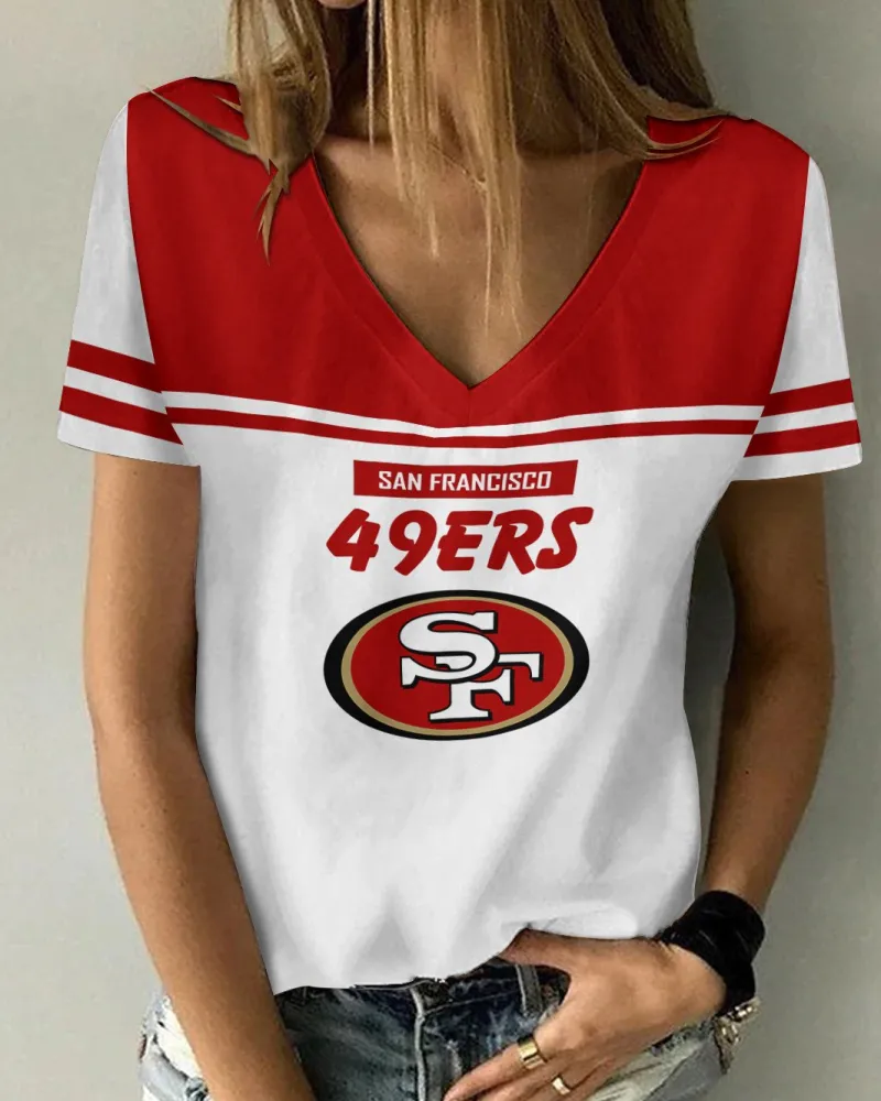 San Francisco 49ers V-neck Women T-shirt Image 1