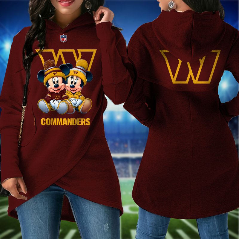 Washington Commanders Women Irregular Hoodie