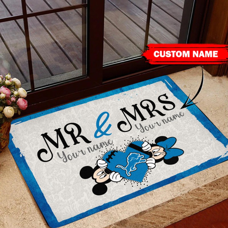Detroit Lions Personalized Doormat