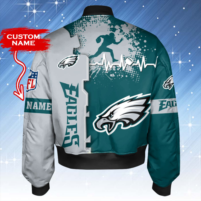 Philadelphia Eagles Personalized Thick Bomber Jacket Side View