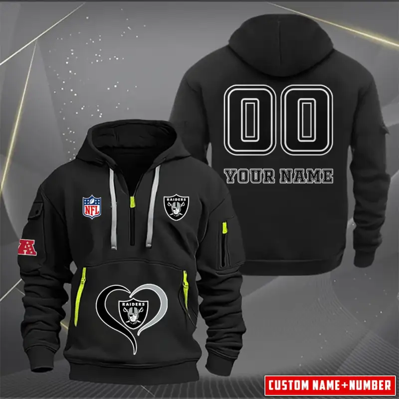 Las Vegas Raiders Quarter Zip Hoodie 4