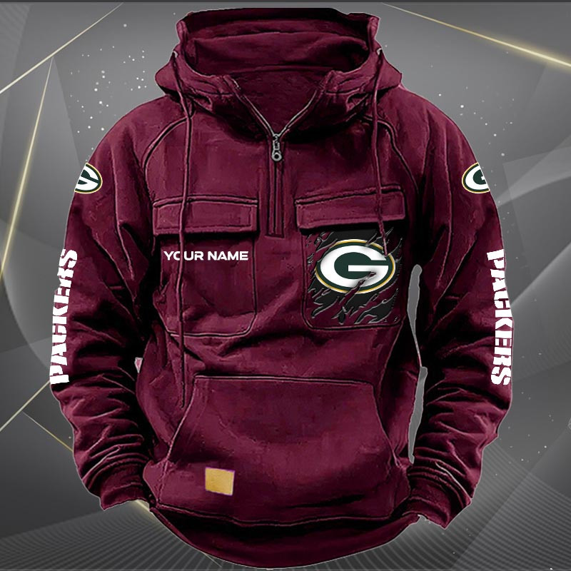 Multi-Pockets Green Bay Packers Hoodie