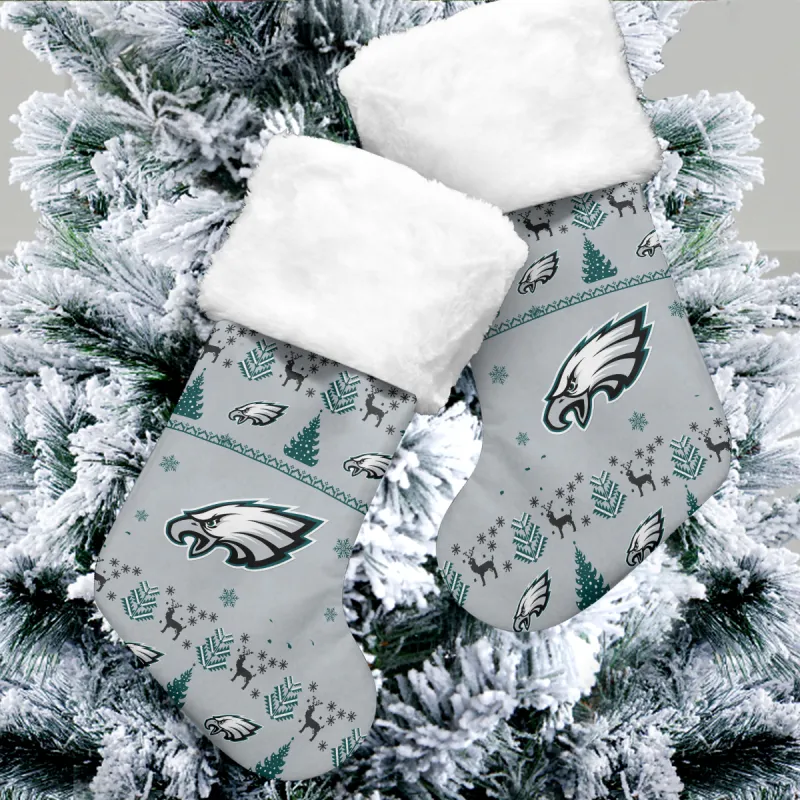 Philadelphia Eagles Christmas Socks Mockup