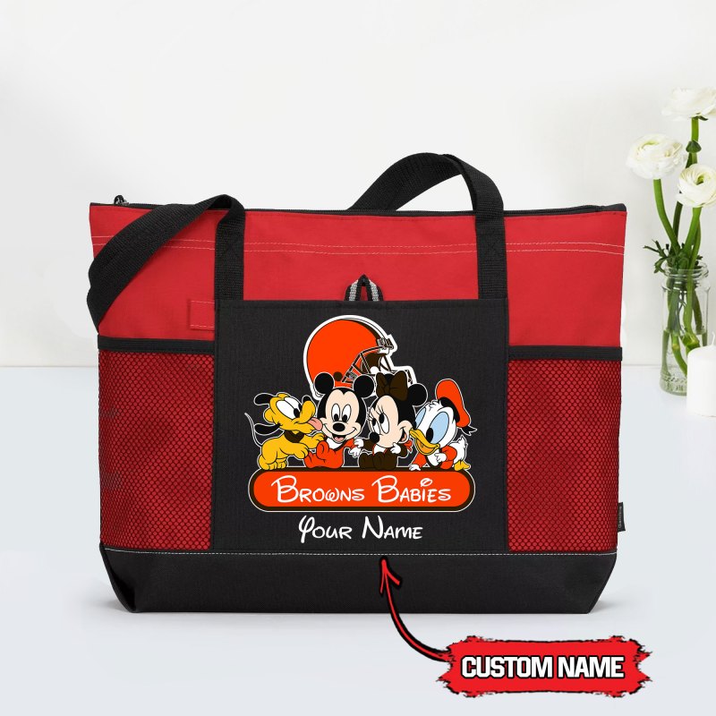 Cleveland Browns Personalized Babies Tote Bag Red