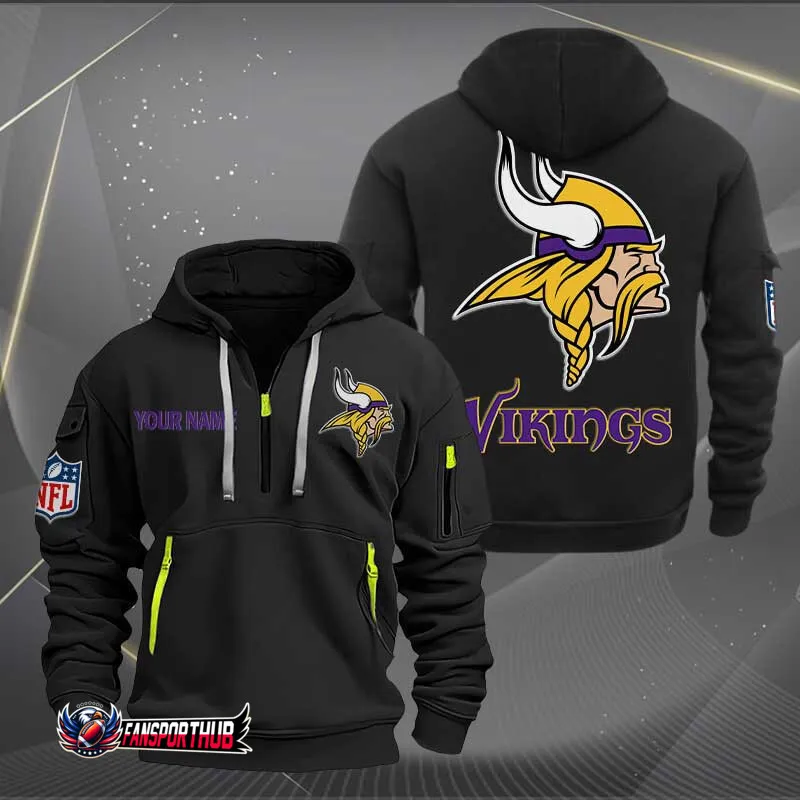 Minnesota Vikings Quarter Zip Hoodie