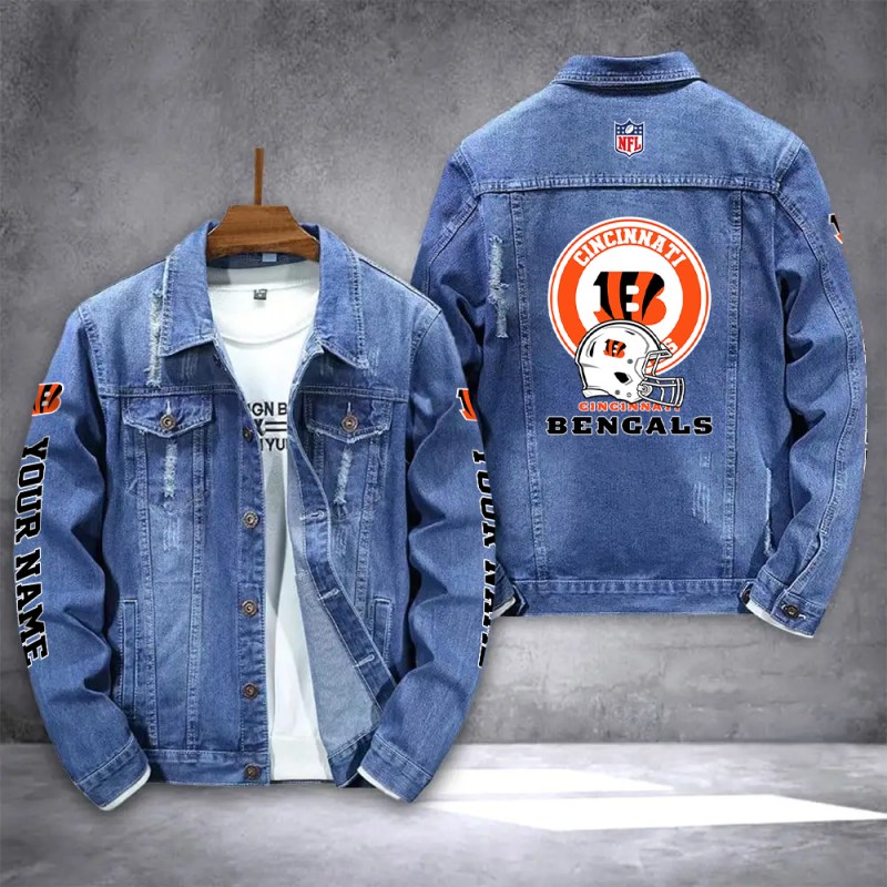 Cincinnati Bengals Denim Jacket Front View