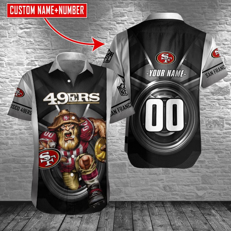 San Francisco 49ers Personalized Button Shirt Size Chart