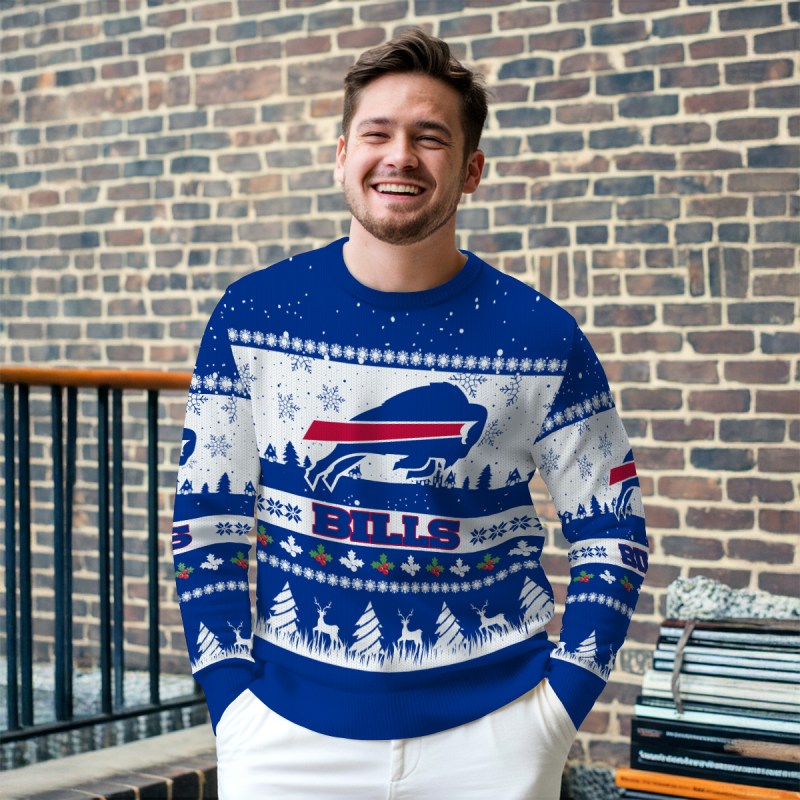 Buffalo Bills Ugly Christmas Sweater Outdoor View