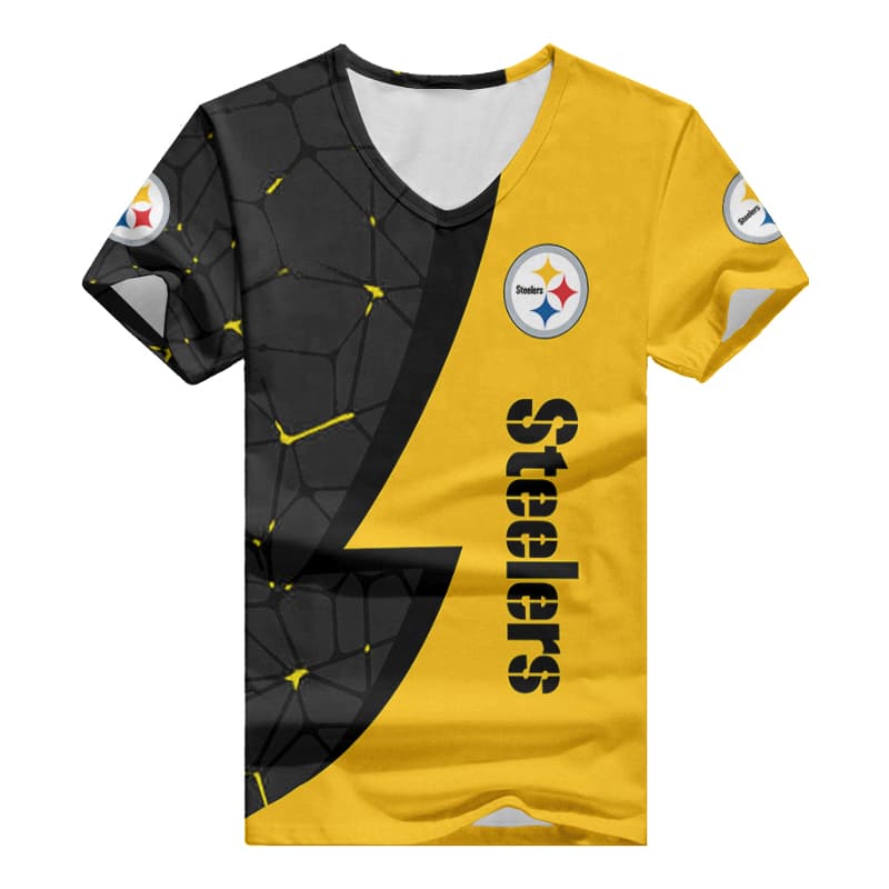 Side view of the V-neck T-shirt