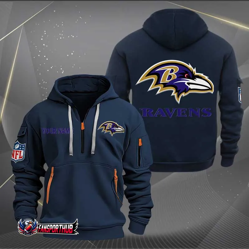 Baltimore Ravens Quarter Zip Hoodie Image 2
