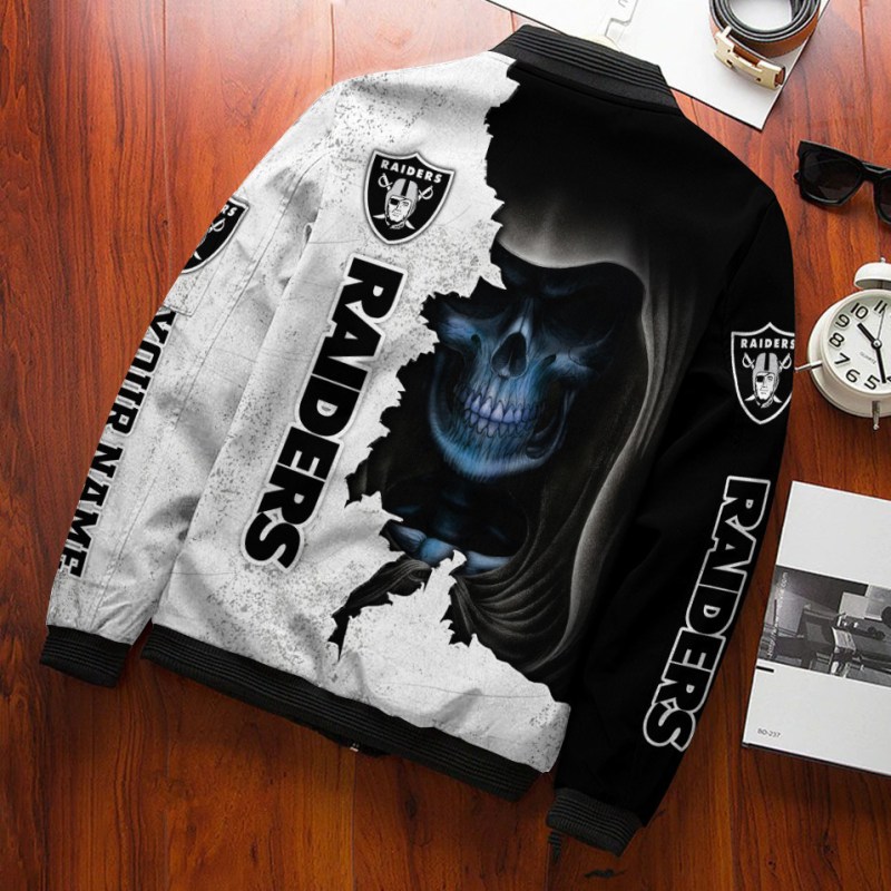 Las Vegas Raiders Personalized Bomber Jacket Detail
