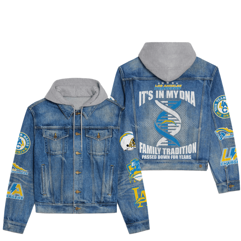 Los Angeles Chargers Hooded Denim Jacket