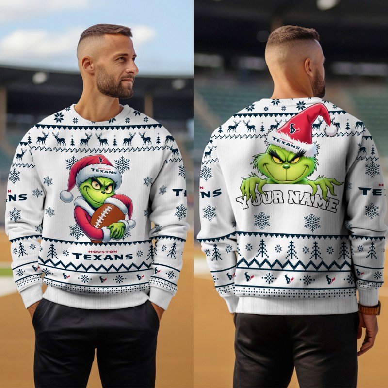 Houston Texans Ugly Christmas Sweater Outdoor View 4