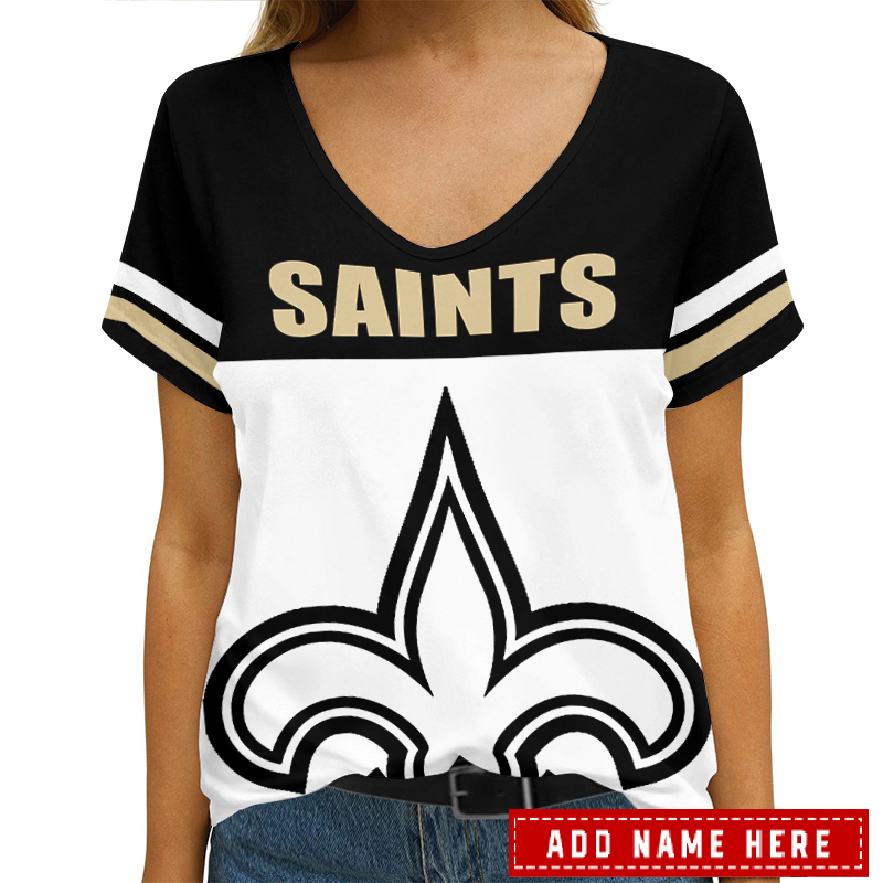 New Orleans Saints Personalized V-neck Women's T-shirt