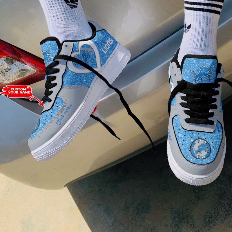 Side view of Detroit Lions AF1 Shoes