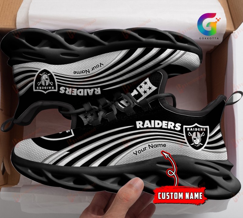 Las Vegas Raiders Personalized Yezy Running Sneakers