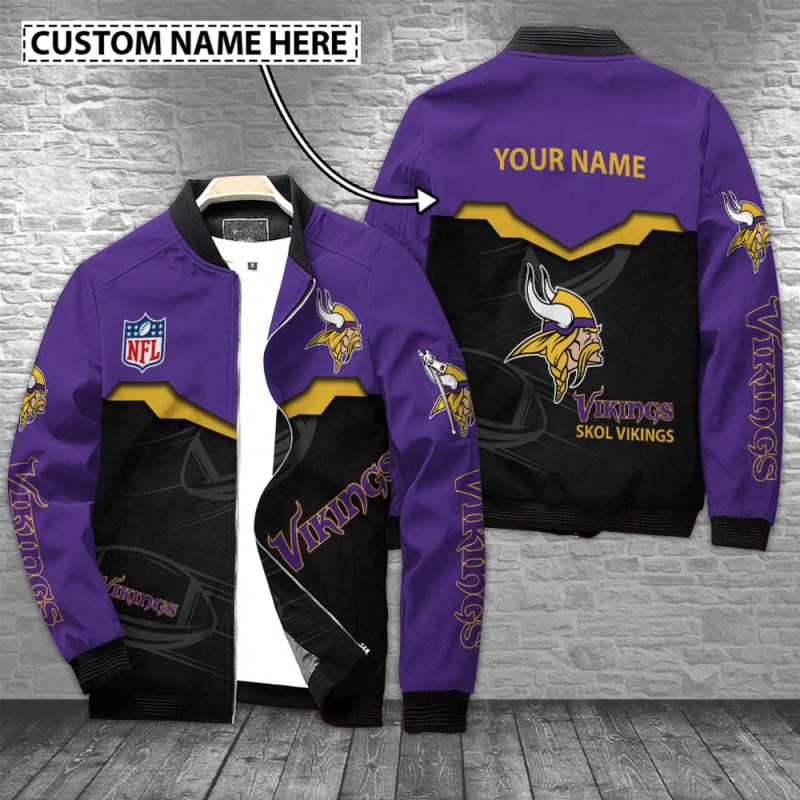 Minnesota Vikings Personalized Bomber Jacket