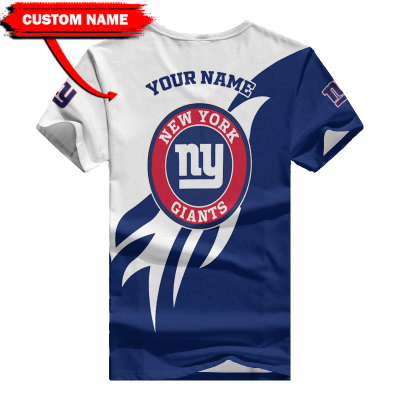 New York Giants Personalized V-neck Women's T-shirt - Back View