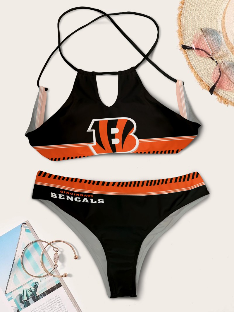 Cincinnati Bengals Women's Cami Keyhole One-Piece Swimsuit