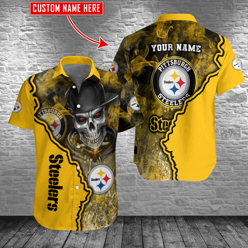Pittsburgh Steelers Personalized Button Shirt