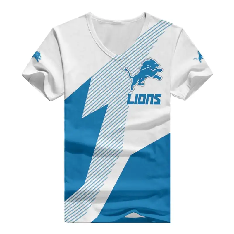 Detroit Lions Women's V-neck T-shirt - Side View