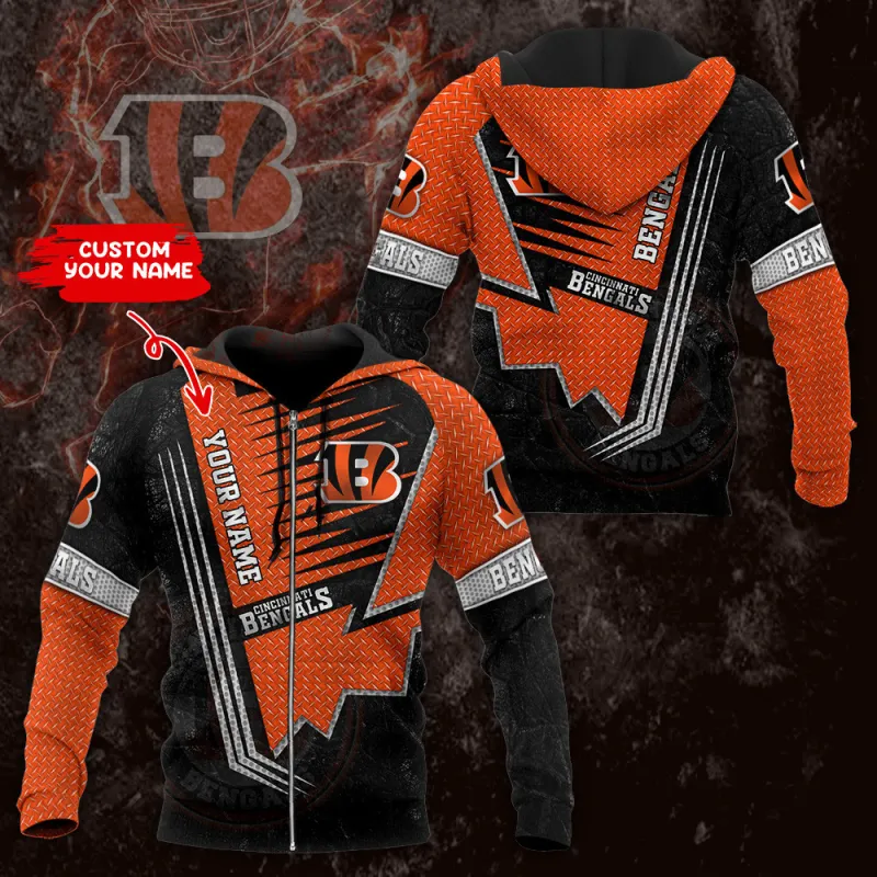 Cincinnati Bengals Personalized Hoodie - Back View