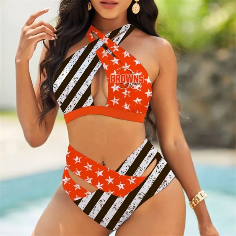 Cleveland Browns Women's 2PCS Bikini Swimsuit - Game Day Outfit
