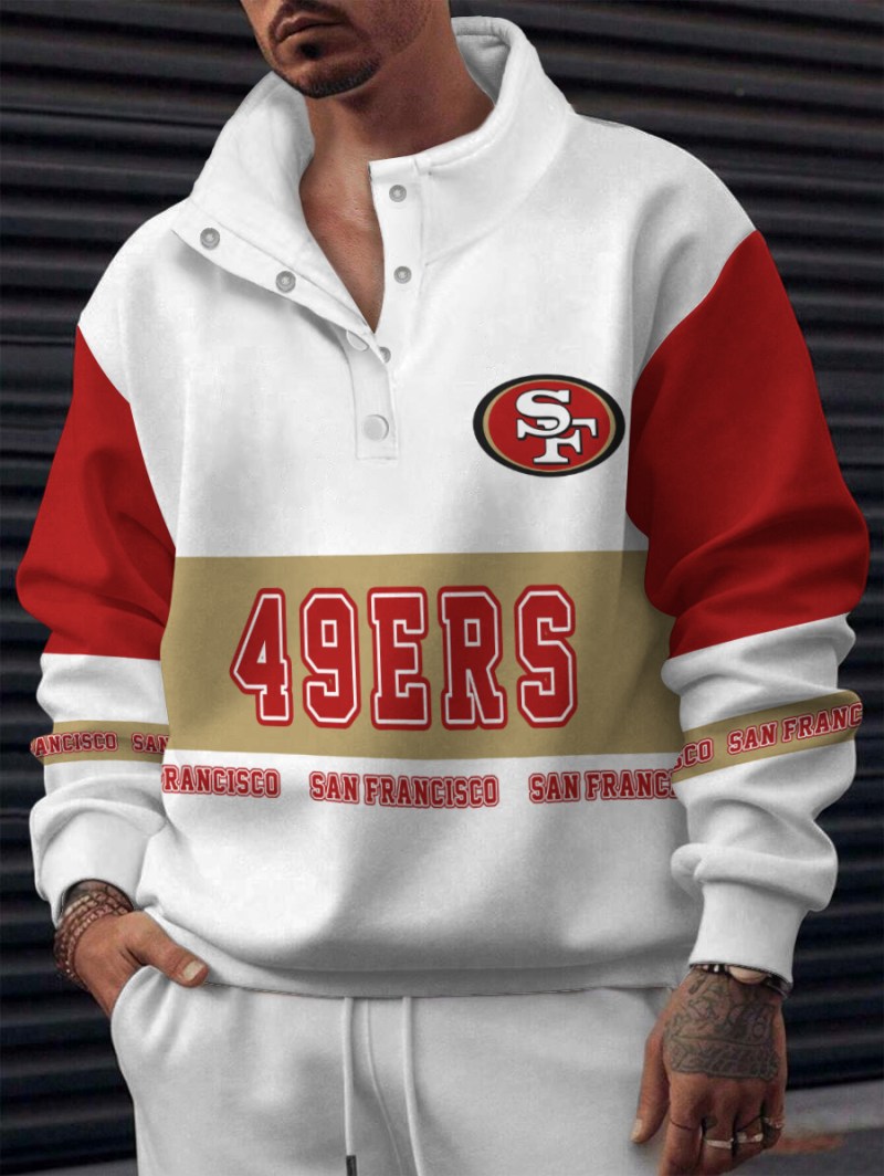 San Francisco 49ers Casual Colorful Stand Collar Sweatshirt