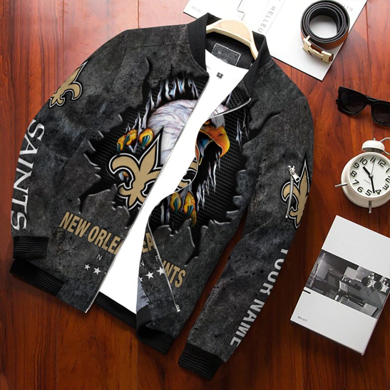 New Orleans Saints Bomber Jacket Side View