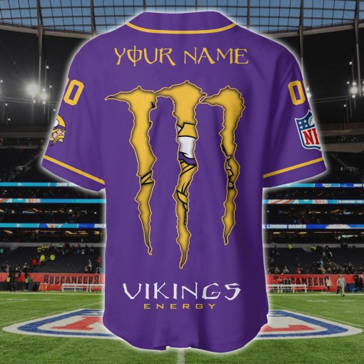 Minnesota Vikings Personalized Baseball Jersey