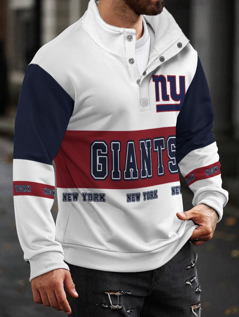 New York Giants Casual Colorful Stand Collar Sweatshirt