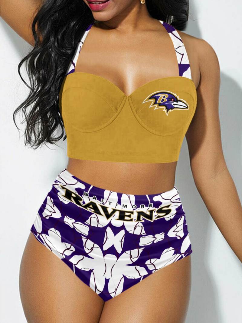 Baltimore Ravens Sexy Print Bikini Swimsuit