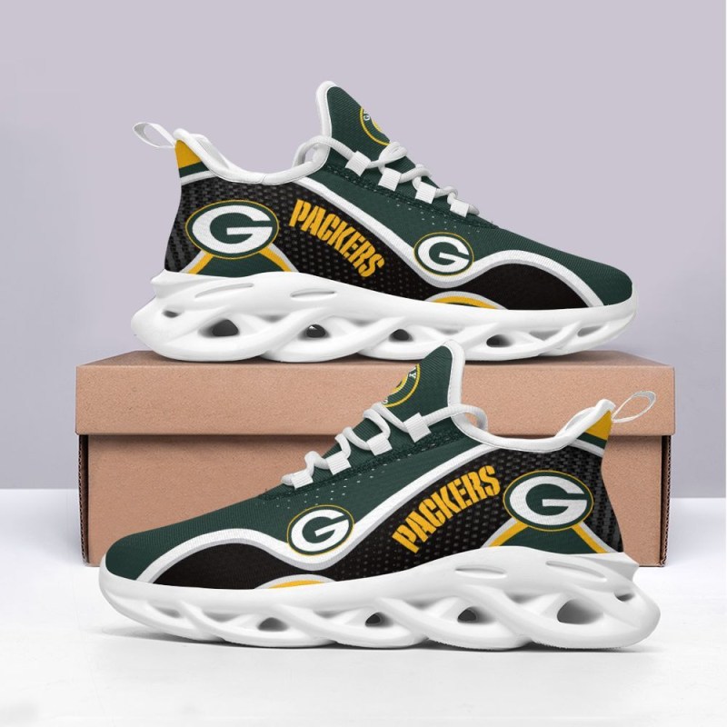 Green Bay Packers Yezy Running Sneakers Back View