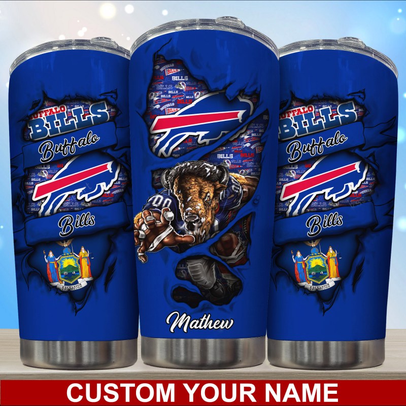 Buffalo Bills Personalized Tumbler Side View