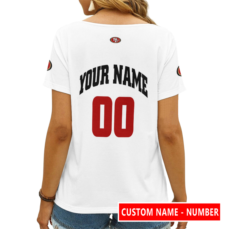 Women's V-neck T-shirt with San Francisco 49ers Logo