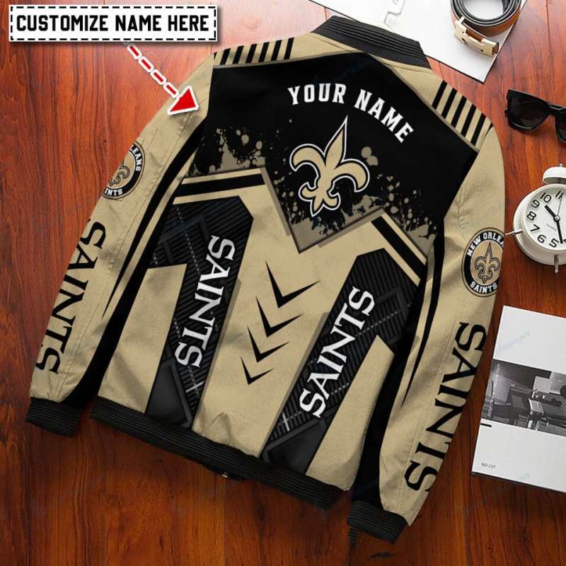 New Orleans Saints Bomber Jacket Back View