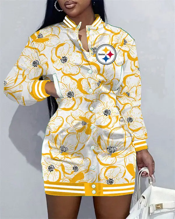 Pittsburgh Steelers Women's Button Down Jacket Dress