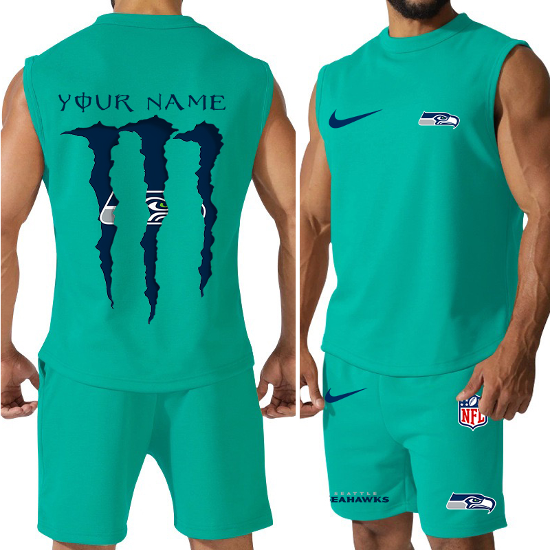Seattle Seahawks Men Jersey Tank Top and Shorts 2