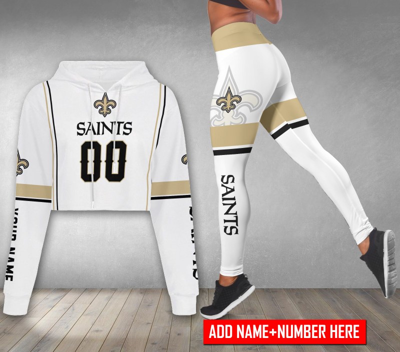 New Orleans Saints Personalized Croptop Hoodie