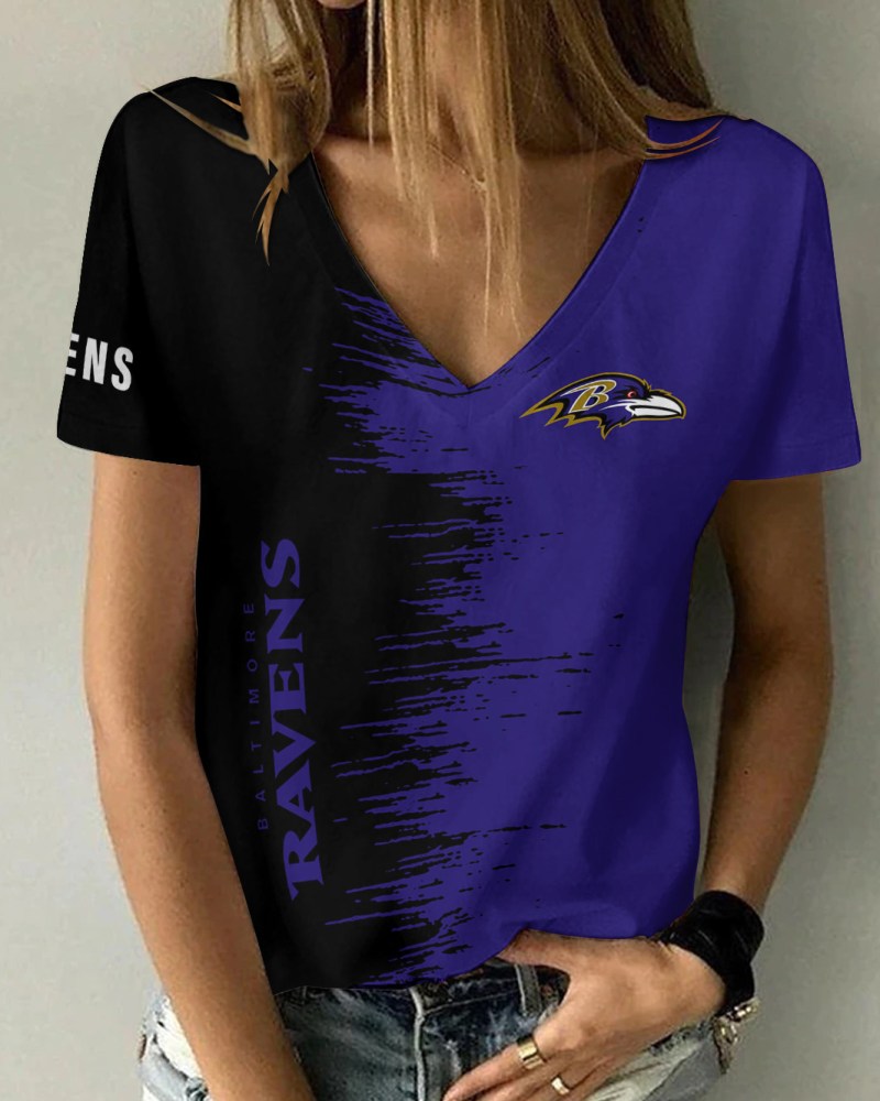 Baltimore Ravens Summer V-neck T-shirt