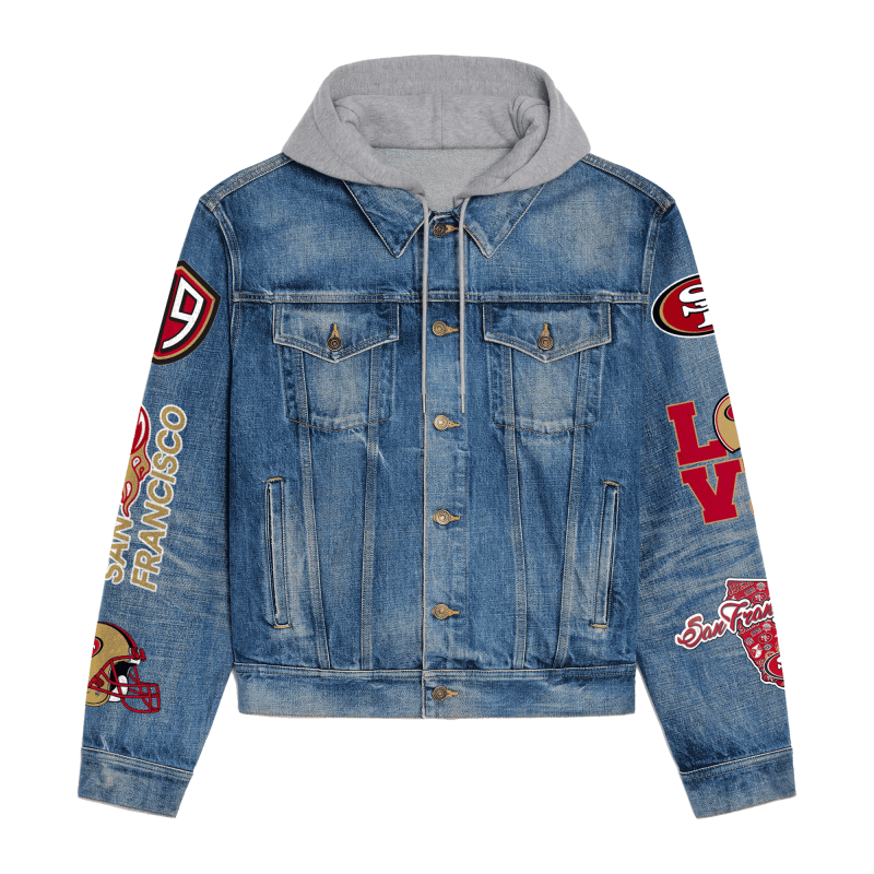 San Francisco 49ers Premium Hooded Denim Jacket