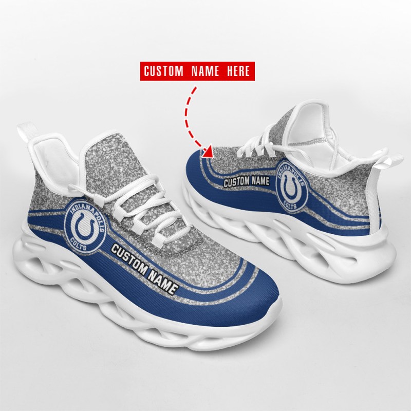 Indianapolis Colts Personalized Yezy Running Sneakers - Side View