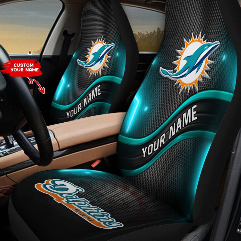 Miami Dolphins Personalized Car Seat Covers