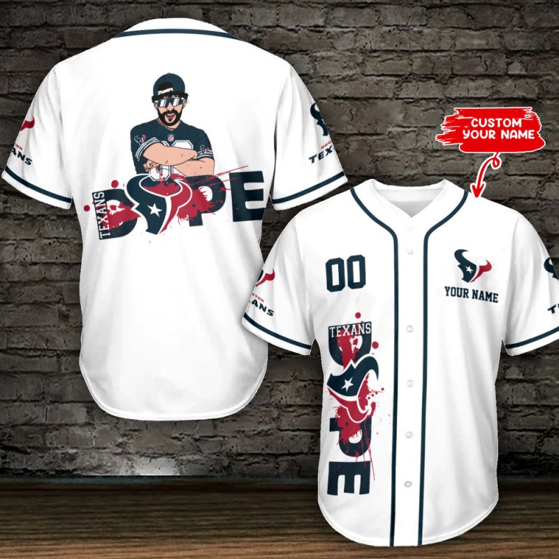 Houston Texans Personalized Baseball Jersey