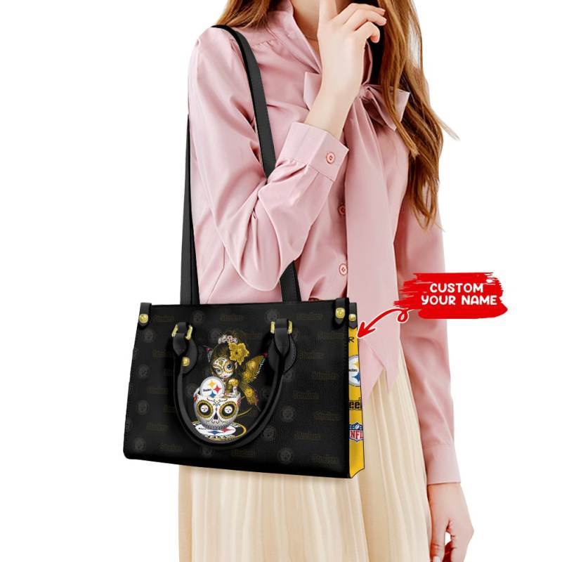 Pittsburgh Steelers Personalized Leather Hand Bag