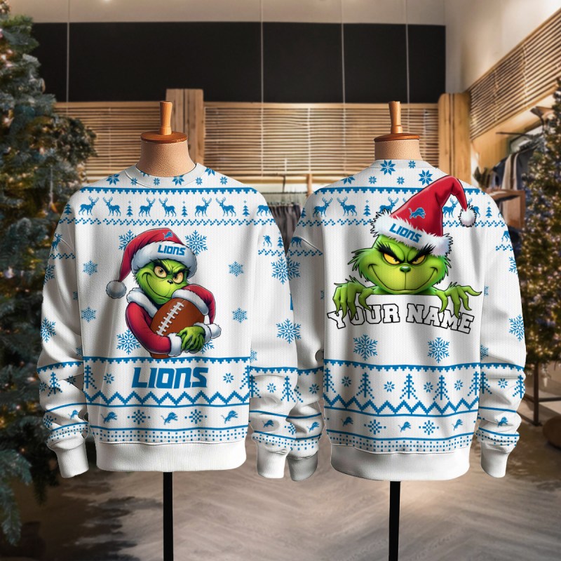 Detroit Lions Ugly Christmas Sweater Full