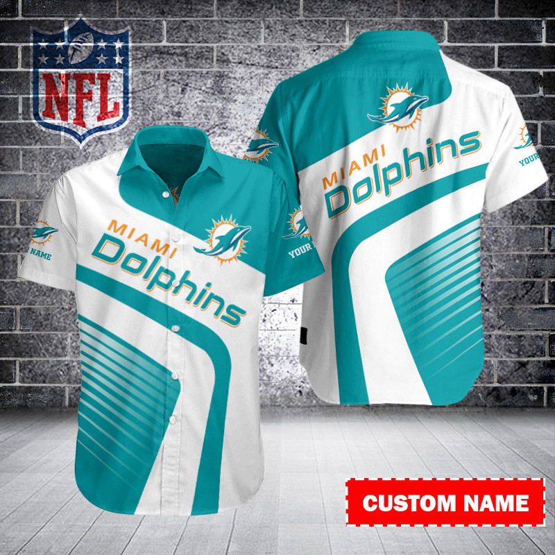 Miami Dolphins Personalized Button Shirt