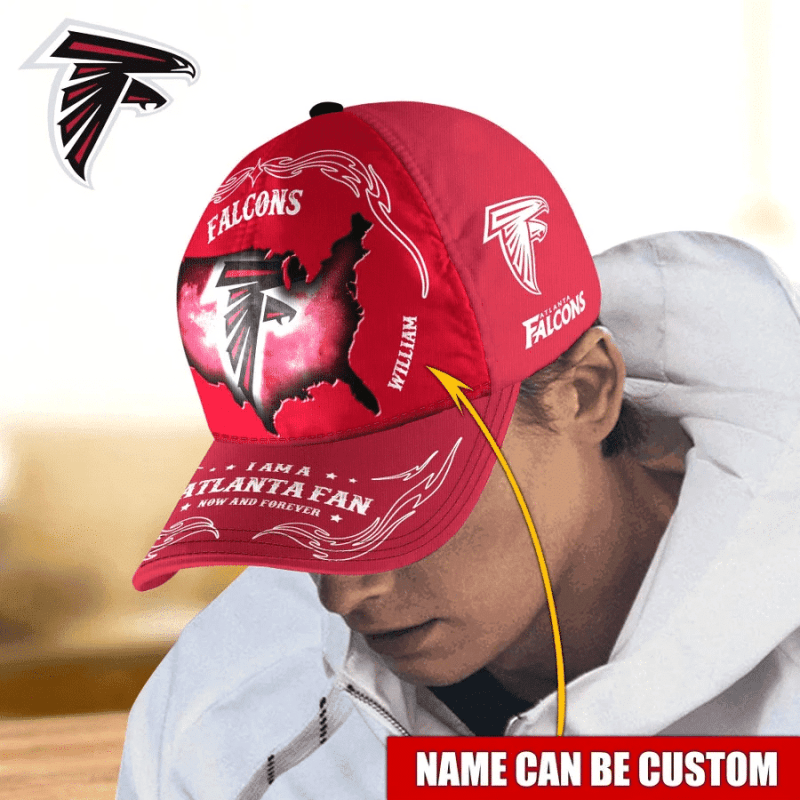 Atlanta Falcons Baseball Cap Custom Name Side View
