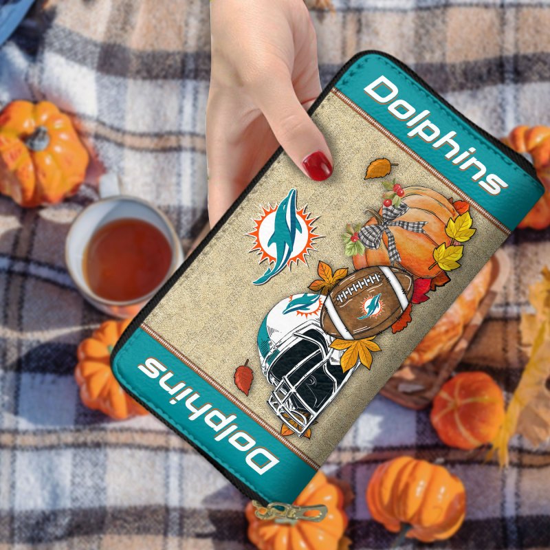Miami Dolphins Zip Wallet Front