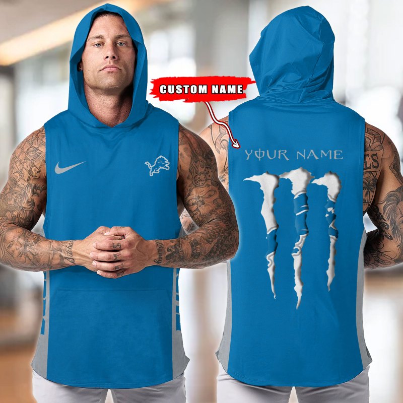 Front view of Detroit Lions Hooded Tank Top